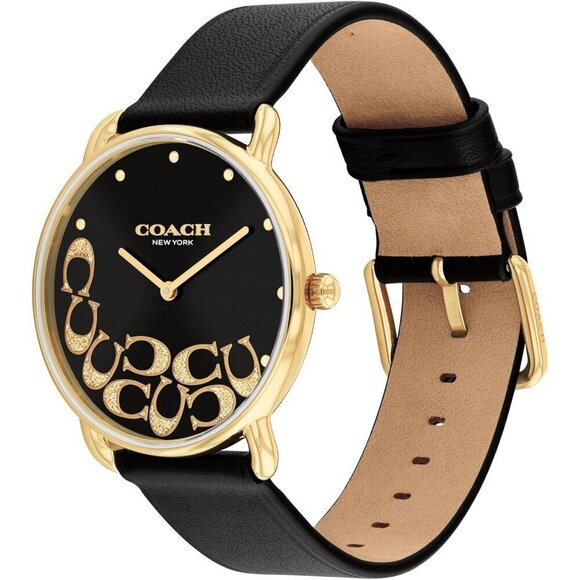 Women\'s Black Gold Watch Sleek Design with Scattered Charms Timeless Style main image 4